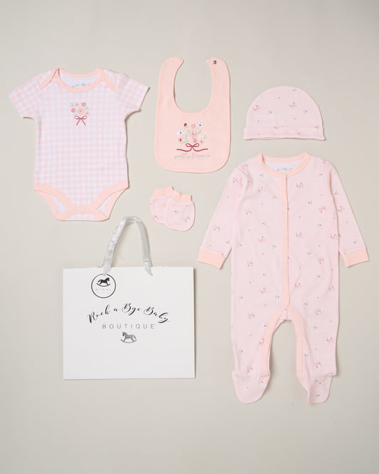 5pc Baby Mesh Bag Gift Set - Pretty Flowers (PK4) (NB-6m) H13290NB