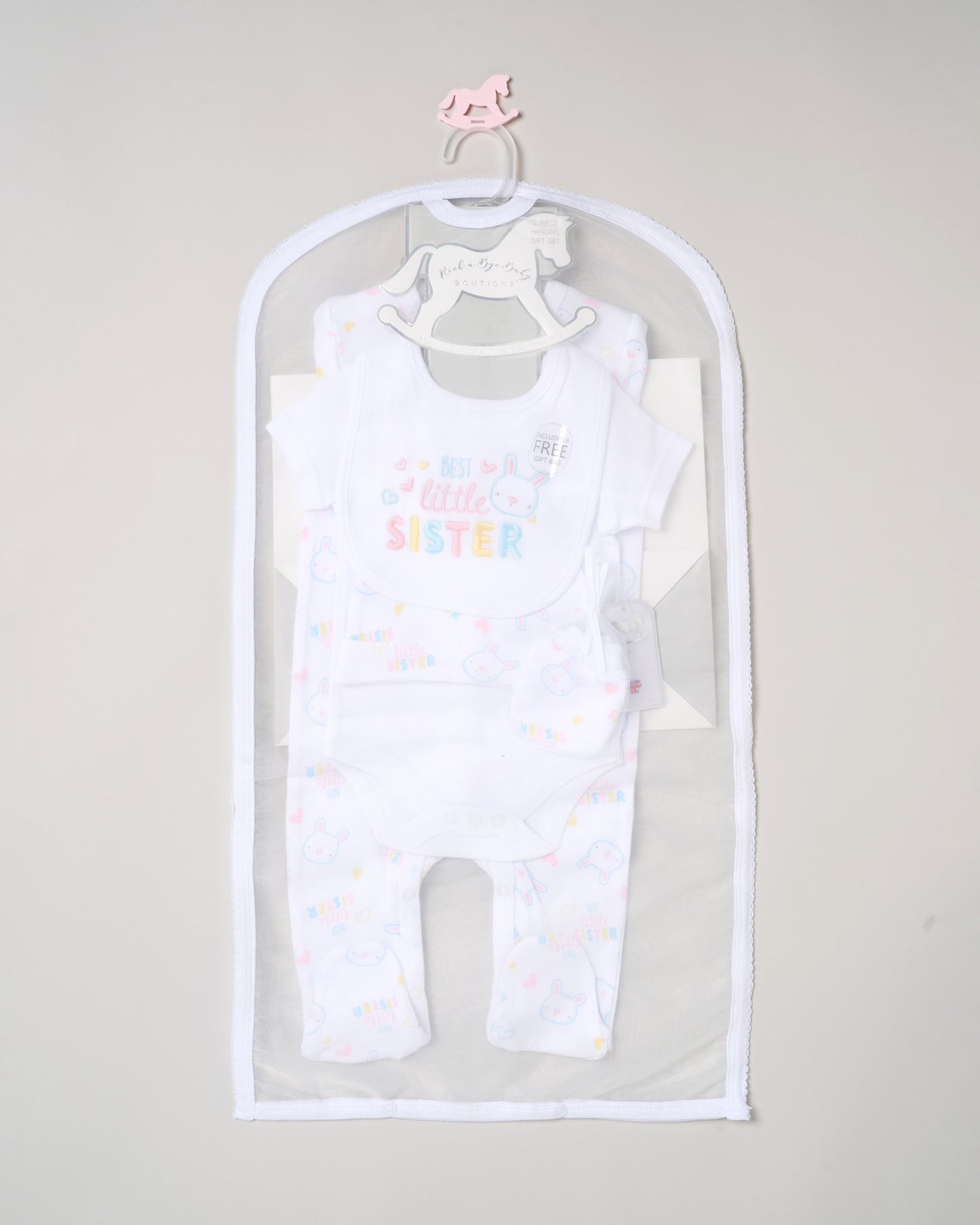 5pc Baby Mesh Bag Gift Set - Best Little Sister (PK4) (NB-6m) H13698NB