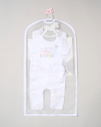 5pc Baby Mesh Bag Gift Set - Best Little Sister (PK4) (NB-6m) H13698NB