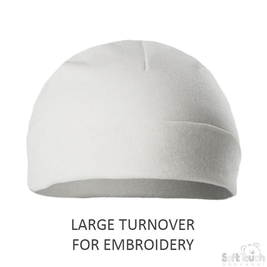 Large Turnover Baby Hats (0-3m) (PK12)  H4-W-BP