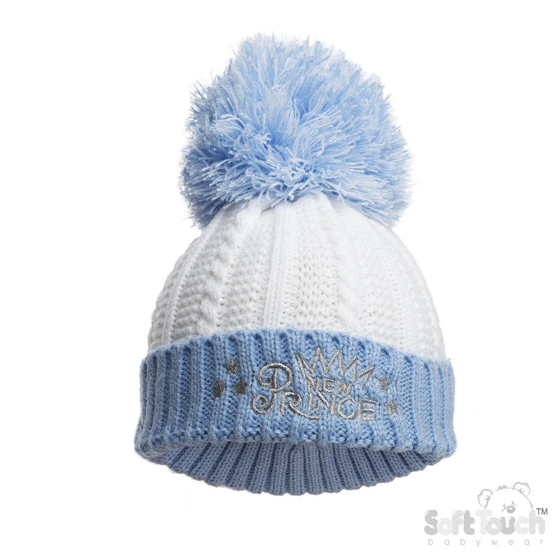 Cable Knit Infants Turnover Hat - Little Prince (NB-12) (PK6) H684-B