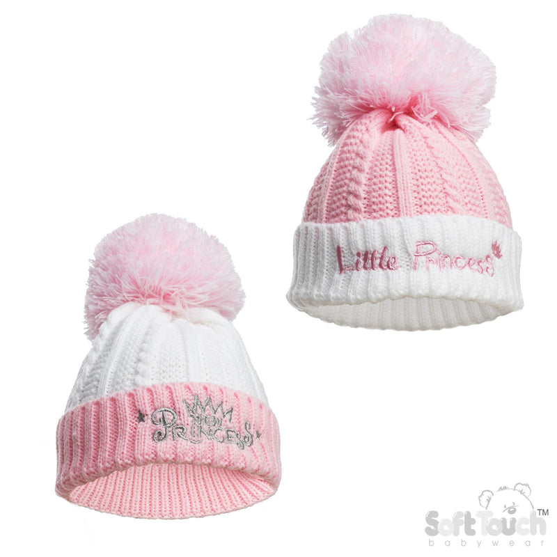 Cable Knit Infants Turnover Hat - Little Princess (NB-12) (PK6) H684-P