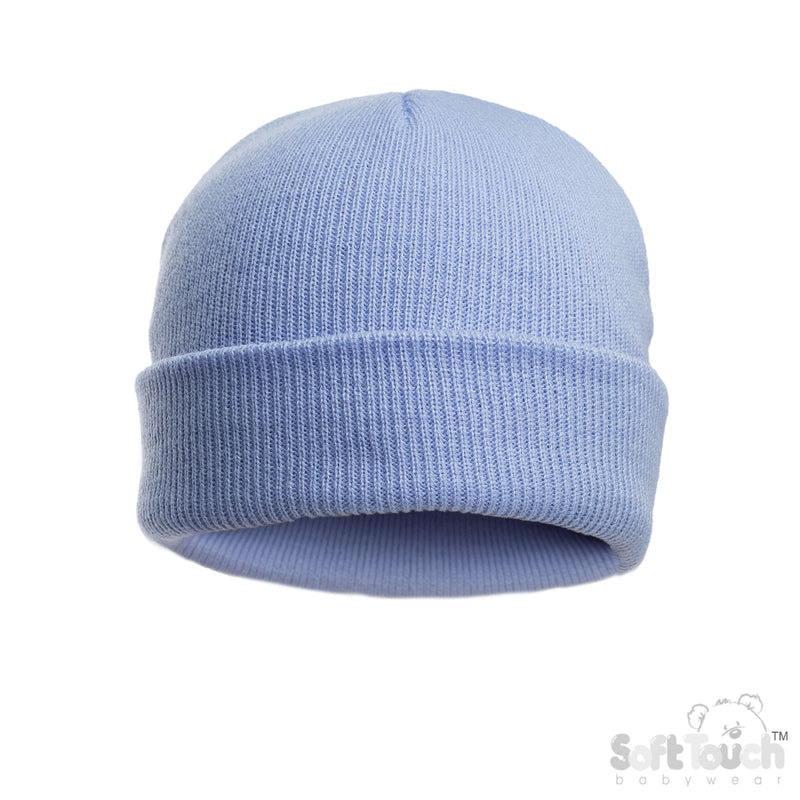 BLUE INFANTS  ACRYLIC BRUSHED HAT -  (NB-12 Months) (PK6) H702-B