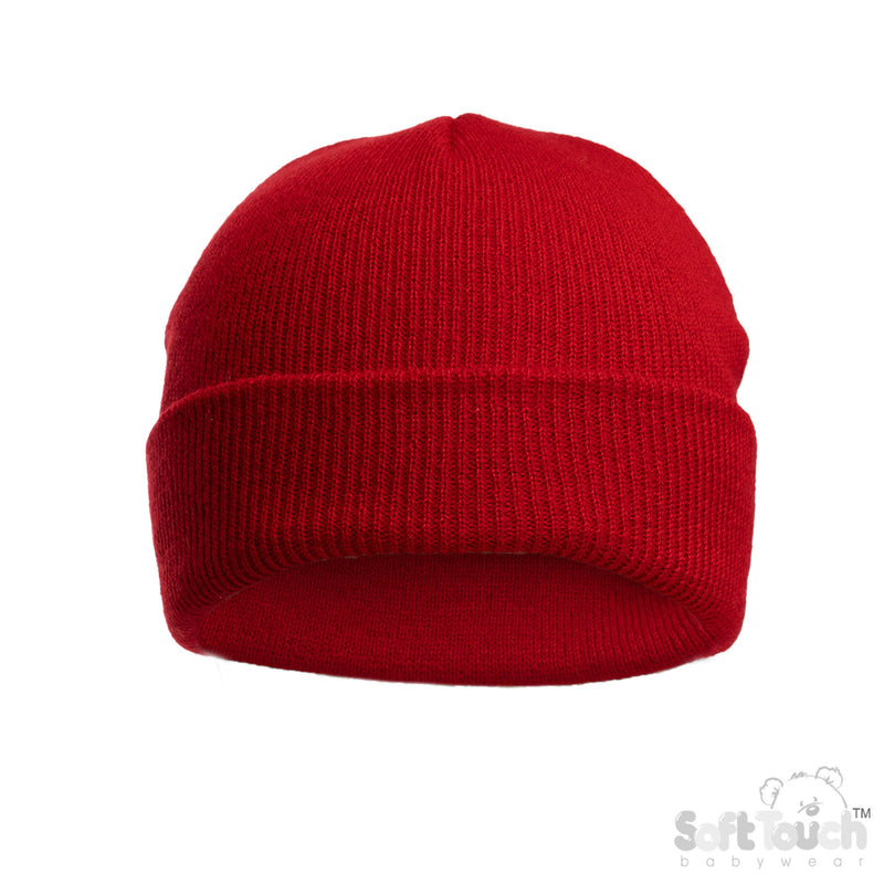 RED INFANTS INFANTS ACRYLIC BRUSHED HAT - (NB-12 Months) (PK6) H702-R