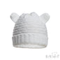 Cable Knit Infants Turnover Hat W/Ears - White (NB-12) (PK6) H710-W