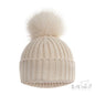 Baby Ribbed Hat with Glitter Pom Pom - Coffee (NB-12m) (PK6) H712-COF