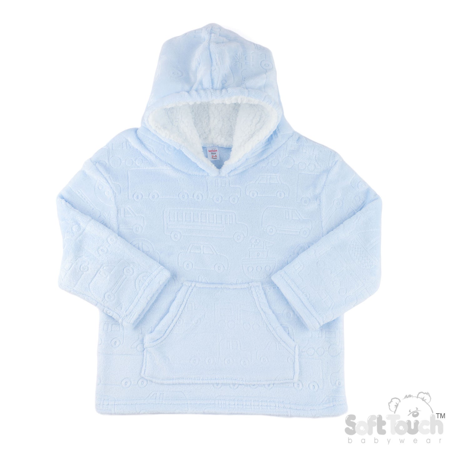 Embossed Hoodies - Blue/Vehicles (2-4yrs) (PK4) HD305B