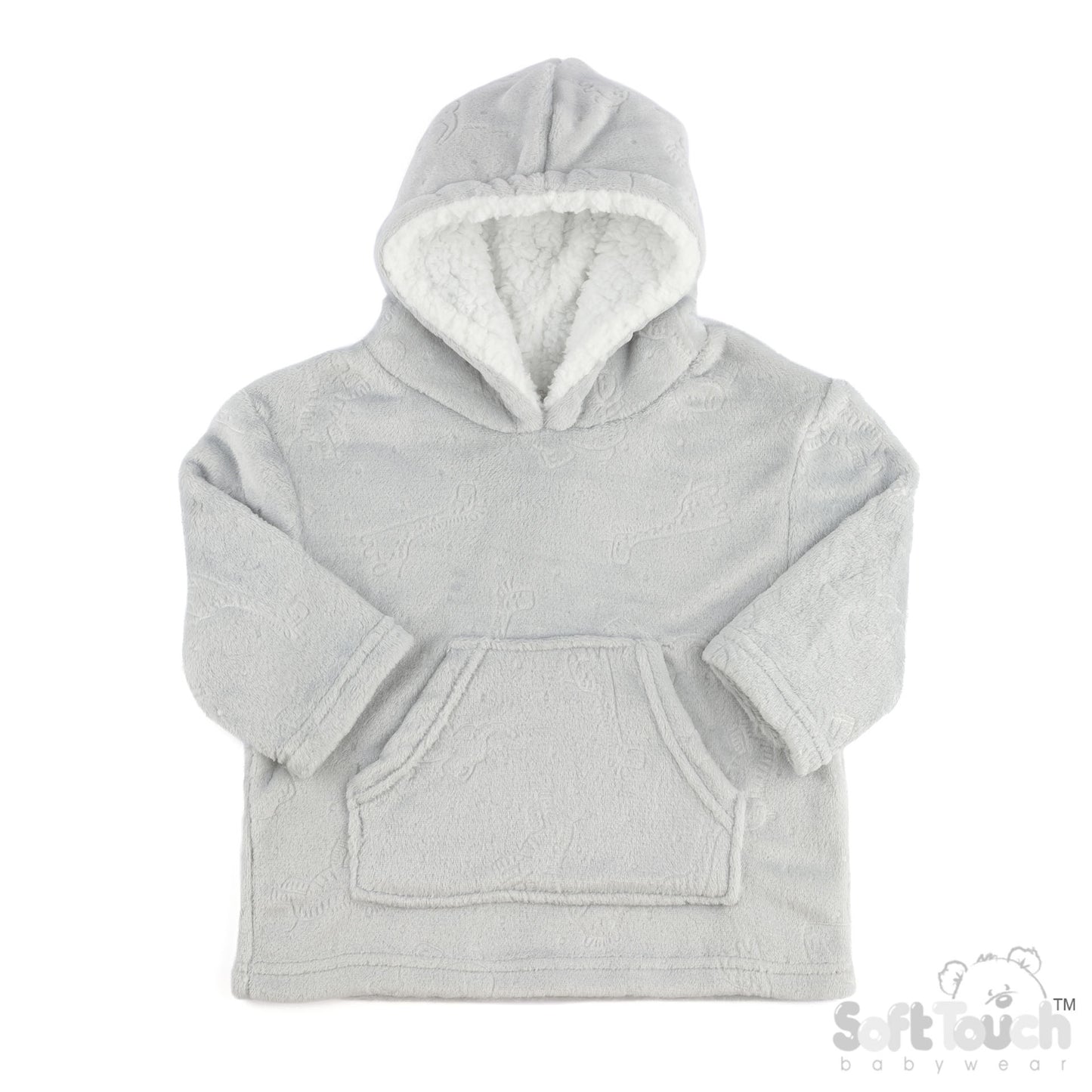 Embossed Hoodies - Grey/Animal (6-24m) (PK4) HD305G