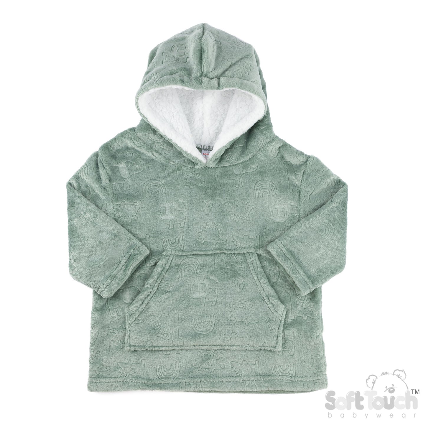 Embossed Hoodies - Sage/Dino (2-4yrs) (PK4) HD305SG