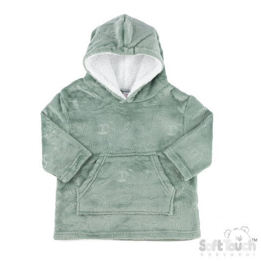 Embossed Hoodies - Sage/Dino (2-4yrs) (PK4) HD305SG