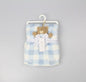 Plush Fleece blanket + Rattle Blue Check - (PK6) G13075