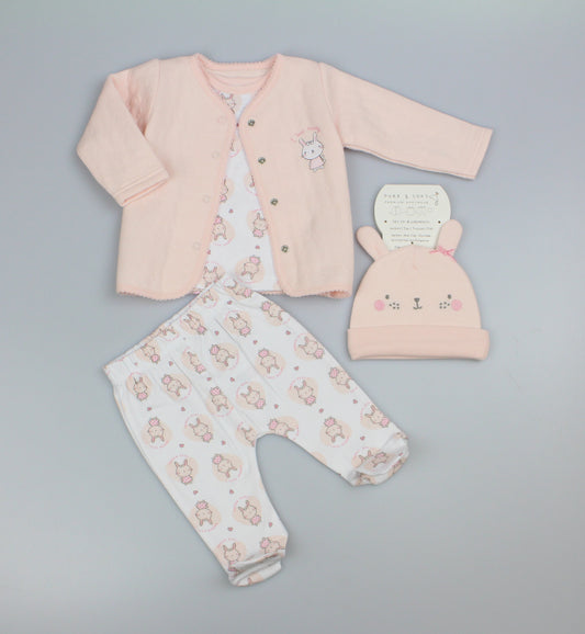 4pc Quilted Jacket Set - Heart Bunny (PK6) (0-6m) N14729