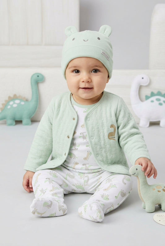 4pc Quilted Jacket Set - Dino (PK6) (0-6m) N14732