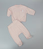 Baby Girls 2pc Cotton Rib Top/Jogger Set - Pink (0-6m) (PK6) J13808