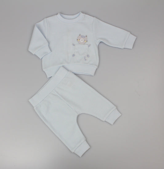 Baby Boys 2pc Jog Set - Safari/Blue (0-6M) (PK6) - J13951
