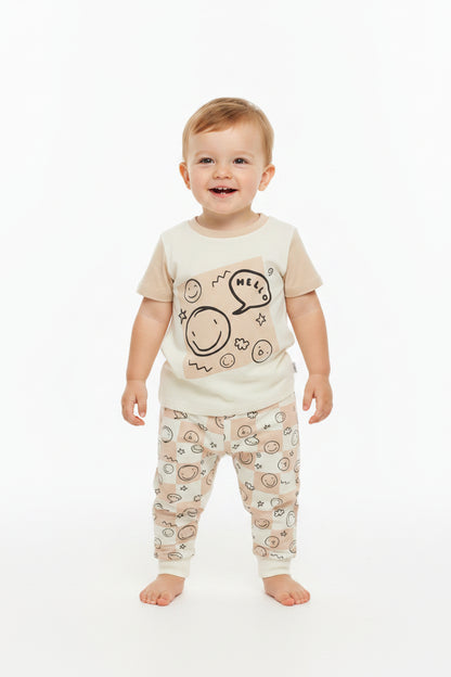 Baby Boys T-Shirt & Jog Pant Set - Hello (1-2yrs) (PK6) J33892