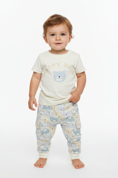 Baby Boys T-Shirt & Jog Pant Set - Happy Days(1-2yrs) (PK6) J33894