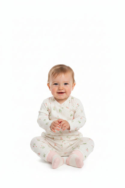 Baby Girls 4pc Set - Floral/Cream (0-9m) (PK6)  M15989