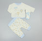 Baby Girls 3pc Interlock Top, Trouser and Socks Set - Blue Hot Air Balloon (PK6) (0-9m) N14611