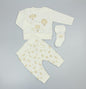 Baby Girls 3pc Interlock Top, Trouser and Socks Set - White Hot Air Balloon (PK6) (0-9m) N14618