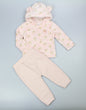 Baby  2pc Hoodie & Bottom Set - Pink Bow Teddy (PK6) (6-24m) N34676