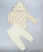 Baby  2pc Hoodie & Bottom Set - Beige Teddy Checker  (PK6) (6-24m) N34680