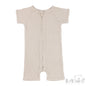 Ribbed Short Sleeved Jumpsuit - Biscuit (0-3m) (PK6) - JS4600-BI