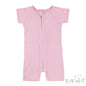 Ribbed Short Sleeved Jumpsuit - Dusty Pink (0-3m) (PK6) - JS4600-DP