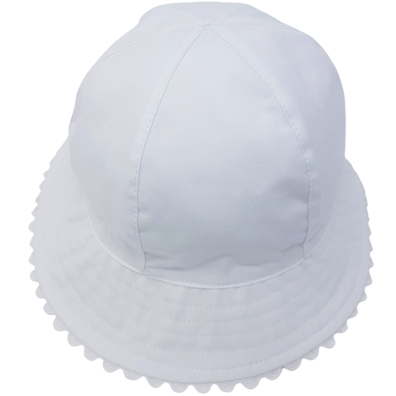 Baby Girls Cloche Hat - White/Pink (PK12) (0-6M) 0388