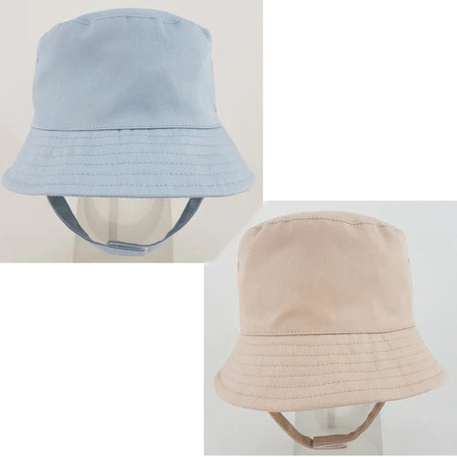 PLAIN BUCKET HAT WITH CHIN STRAP (1-4 YEARS) (PK12) 0193X