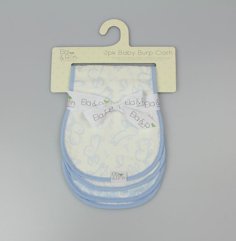 2pk Baby Burp Cloth - Blue Bunny - (OneSize) (PK6) J14028