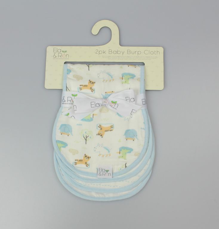 2pk Baby Burp Cloth - Aqua - (OneSize) (PK6) J14029
