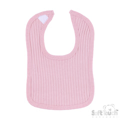 Ribbed Velcro Bibs - Dusty Pink (35x22cm) (PK12) P4600DP