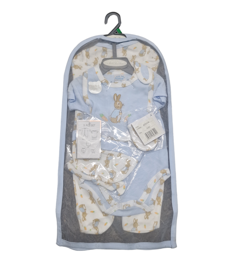 Baby Boys 5pc Gift Set - Bunny - (0-3 & 3-6 Months) (PK6) 45jtc9740