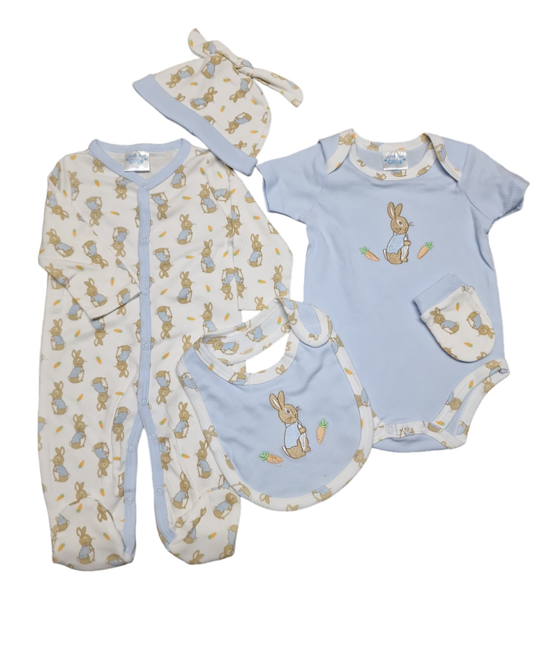 Baby Boys 5pc Gift Set - Bunny - (0-3 & 3-6 Months) (PK6) 45jtc9740