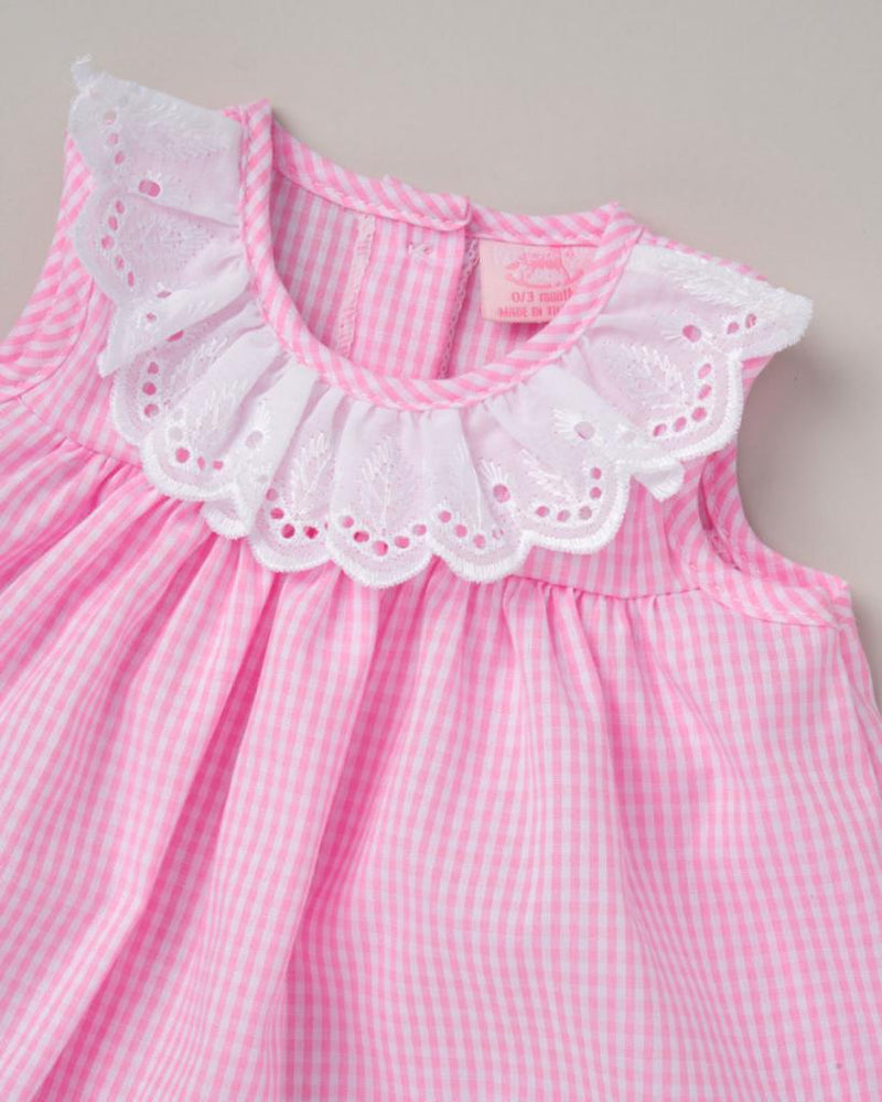 Baby girl Gingham "Broderie Anglaise" Dress Set (PK 6) D06546-b
