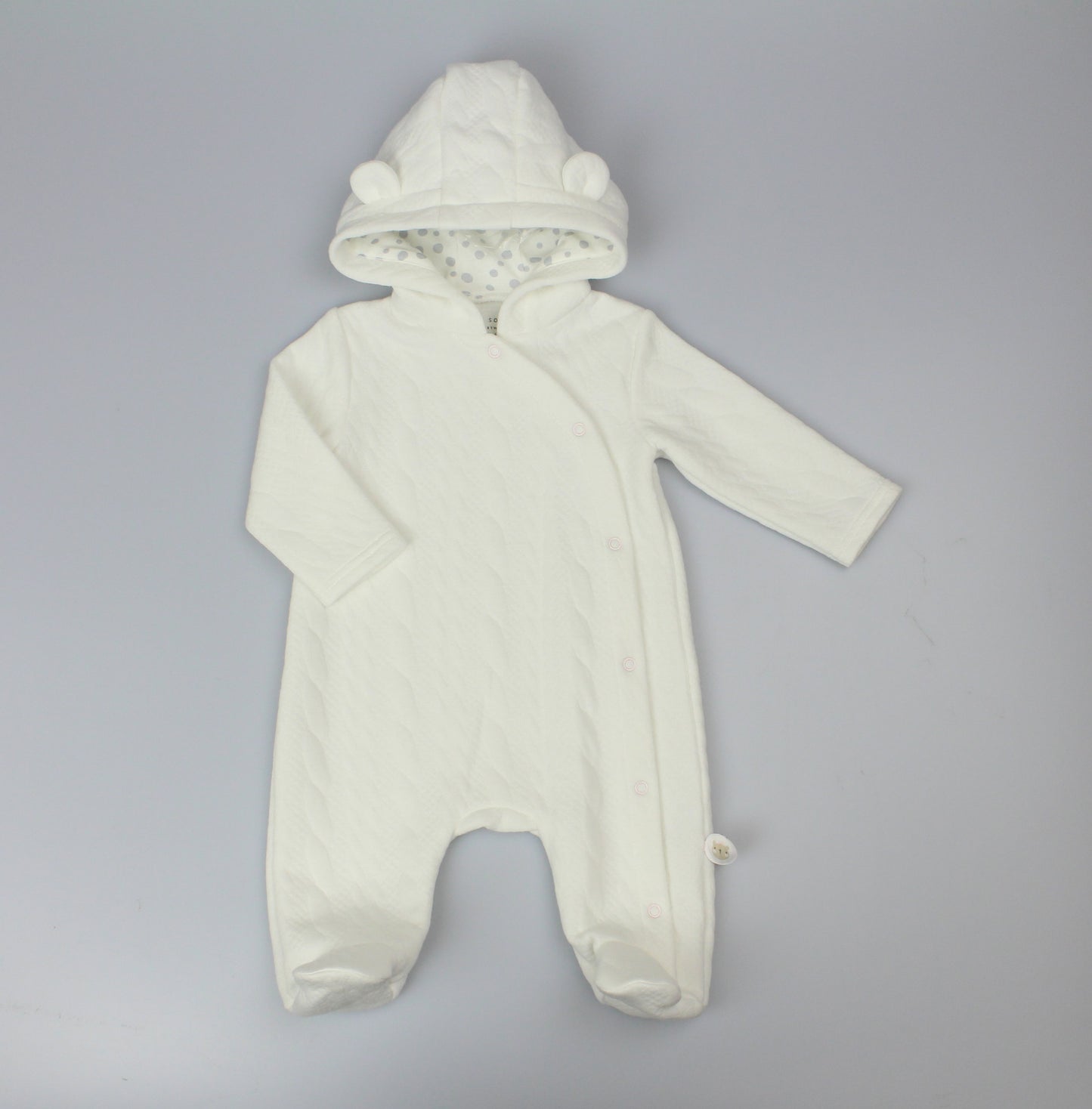 Quilted 3pc Pramsuit - Pink  (0-9M) (PK6) H13539