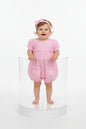 2pc Baby Girls Romper Set - Pink Checker (0-9m) (PK6) - K14234