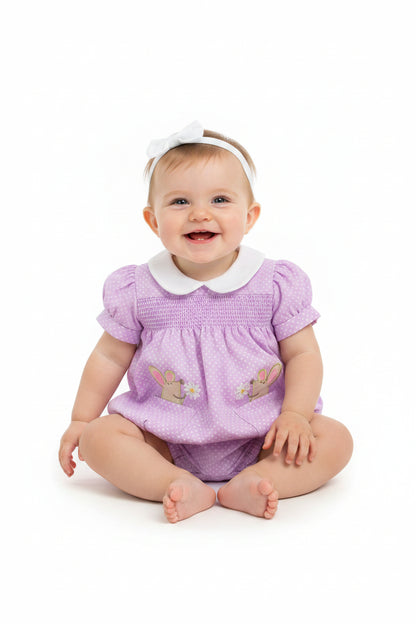 2pc Baby Girls Romper Set - Purple (0-9m) (PK6) - K14241