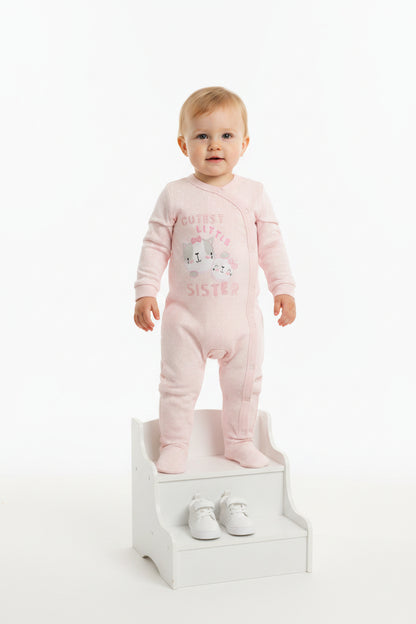 Baby All in One - Cutest Little Sister (NB-3m) (PK6)  M15938