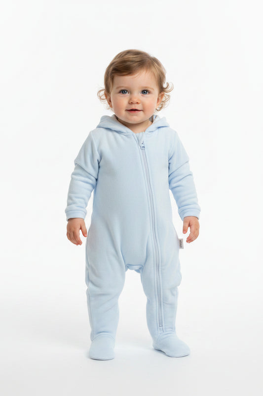 Baby Plain Hooded All in One - Sky (0-9m) (PK6)  M15955