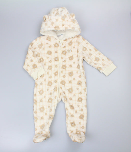 Baby Fleece Pram set - Beige Teddy Check (PK6) (3-12m) N24668
