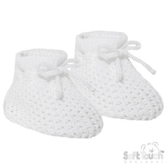 White Acrylic Baby Bootees (PK12) S401-W