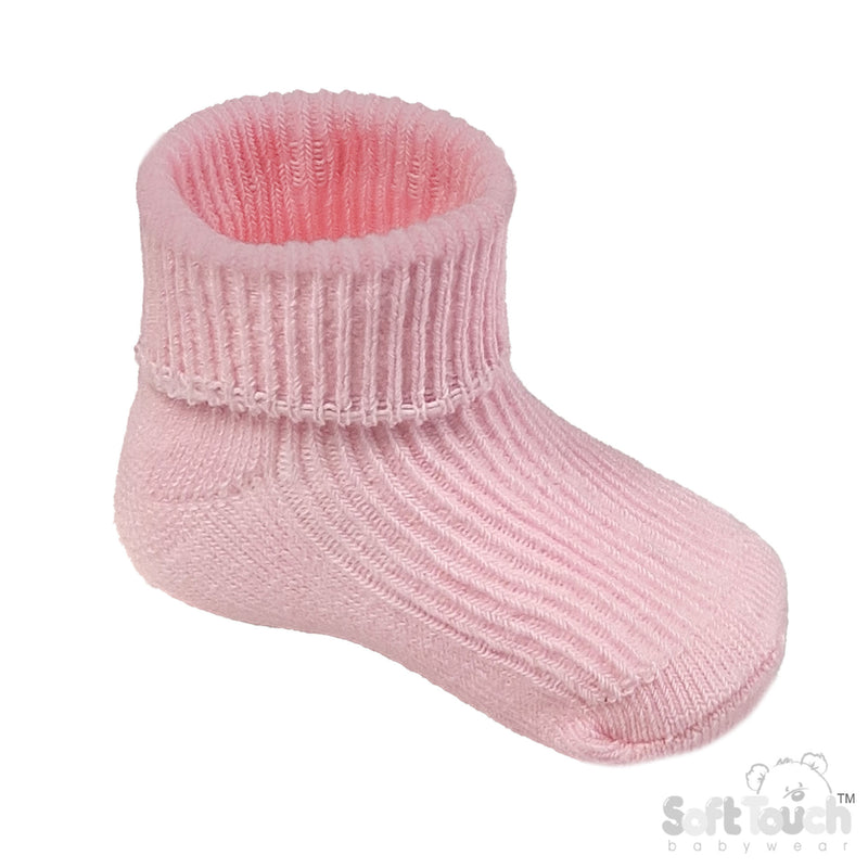 PINK 0-3M PLAIN TOT SOCKS (PK12) (0-3 Months) S901-P-BP