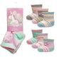 Baby Girls 3pk Socks - Unicorn/Stripes (PK12) (00-5.5) SK1205