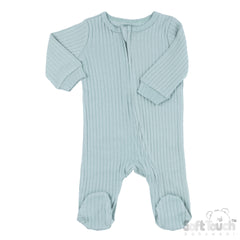 Ribbed Sleepsuit - Sage Green (0-3m) (PK6) - SS4600-SG-03