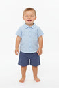 Baby Boys 2pc Shorts Set - Blue Check (1-2Years) (PK6) M34313