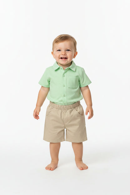 Baby Boys 2pc Shorts Set - Lime Green (1-2Years) (PK6) M34314