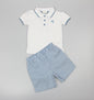 Baby Boys 2pc Shorts Set - White Polo (1-2Years) (PK6) M34317