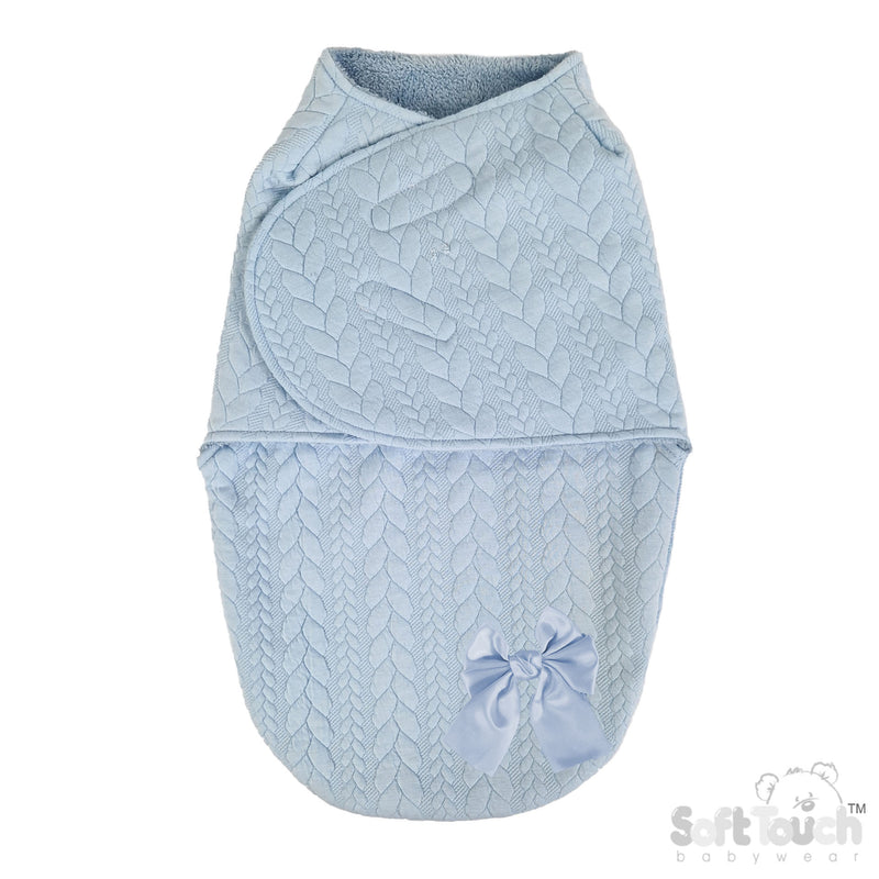 BLUE CABLE SWADDLE WRAP (NB-3m) (PK4) SW120-B